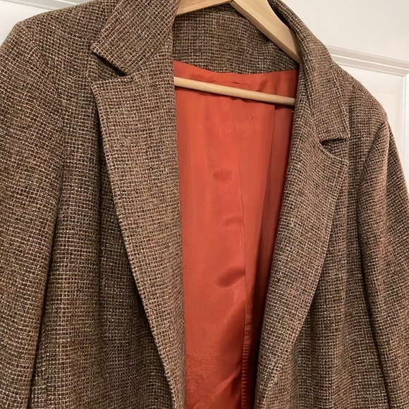 Vintage 80’s Tweed Brown Blazer - Picture 3 of 6